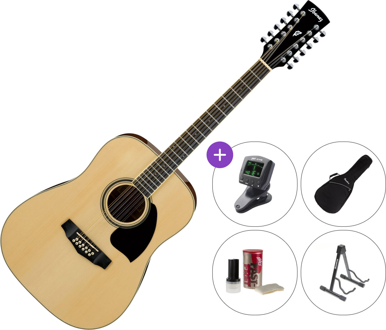 Gitara akustyczna 12-strunowa Ibanez PF 1512 NT SET Natural Gitara akustyczna 12-strunowa