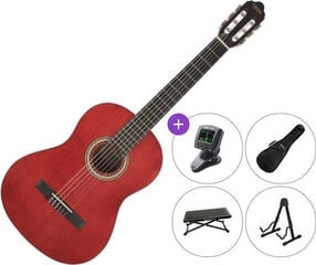 Gitara klasyczna Valencia VC204 SET 4/4 Transparent Wine Red Gitara klasyczna