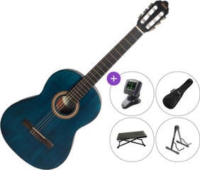 Gitara klasyczna Valencia VC204 SET 4/4 Transparent Blue Gitara klasyczna