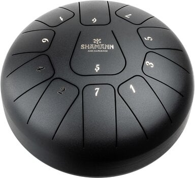 Tongue Drum Shamann 8" 11 Notes F Major Matte Black Tongue Drum - 1
