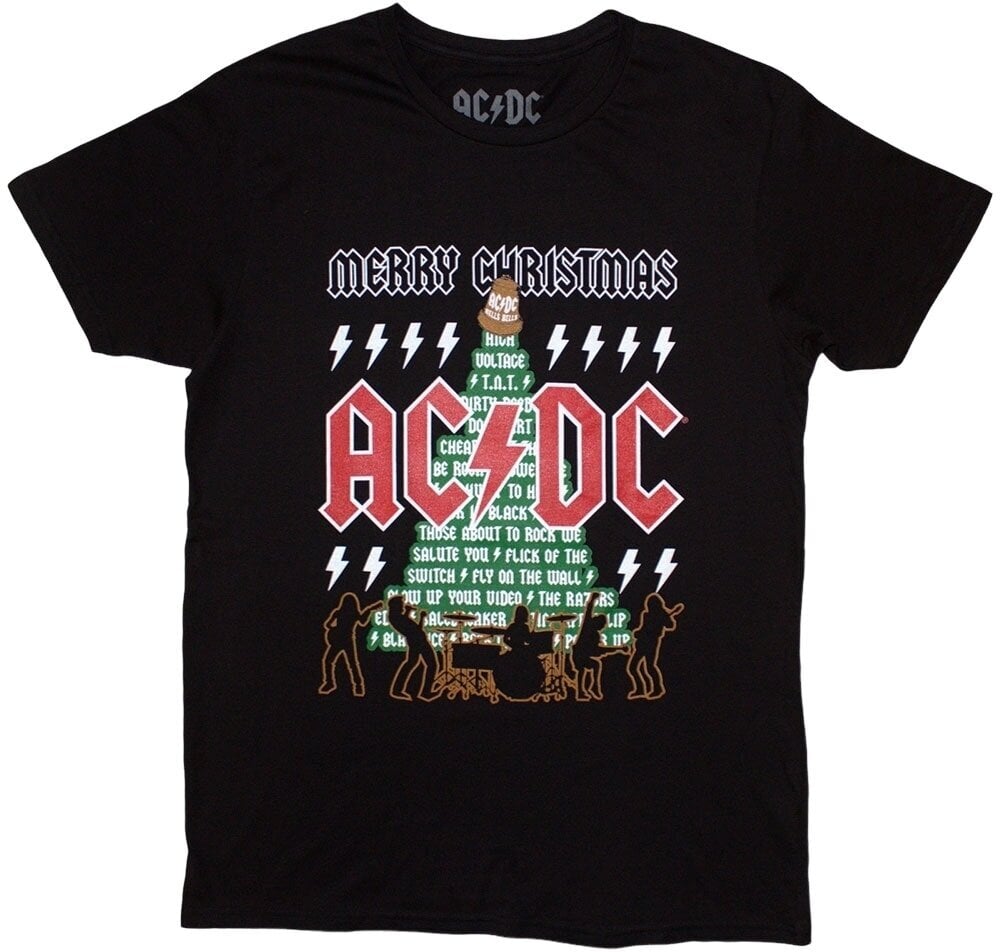 AC/DC Tričko Merry Christmas Unisex Black L