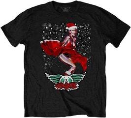 Риза Aerosmith Robo Santa Unisex Тениска с къс ръкав/Black/Къси