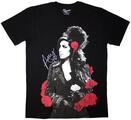 Amy Winehouse Rose Portrait Black S T-Shirt