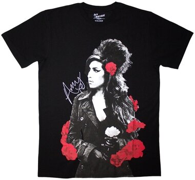T-shirt Amy Winehouse Rose Portrait Black XL T-shirt - 1