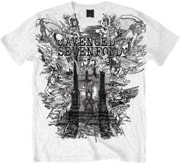 Риза Avenged Sevenfold Land of Cain Unisex Тениска с къс ръкав/White/Къси