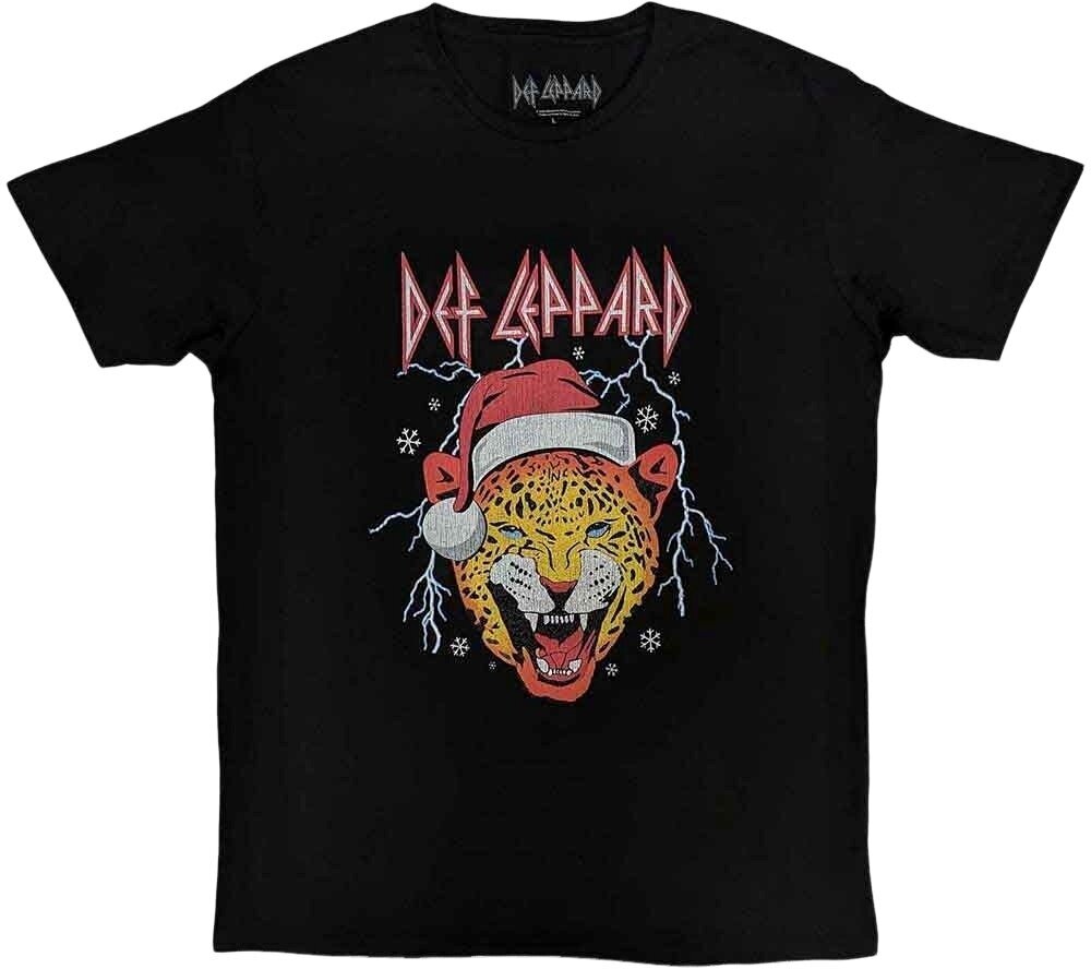 T-shirt Def Leppard Holiday Leppard Black L T-shirt