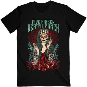 T-Shirt Five Finger Death Punch T-Shirt Lady Muerta Unisex Black 2XL - 1