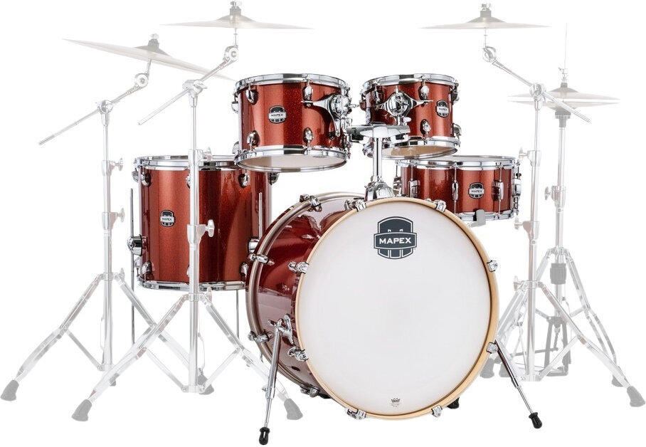 Set akustičnih bubnjeva Mapex MA529SFOR Mars Birch Blood Orange Sparkle Set akustičnih bubnjeva