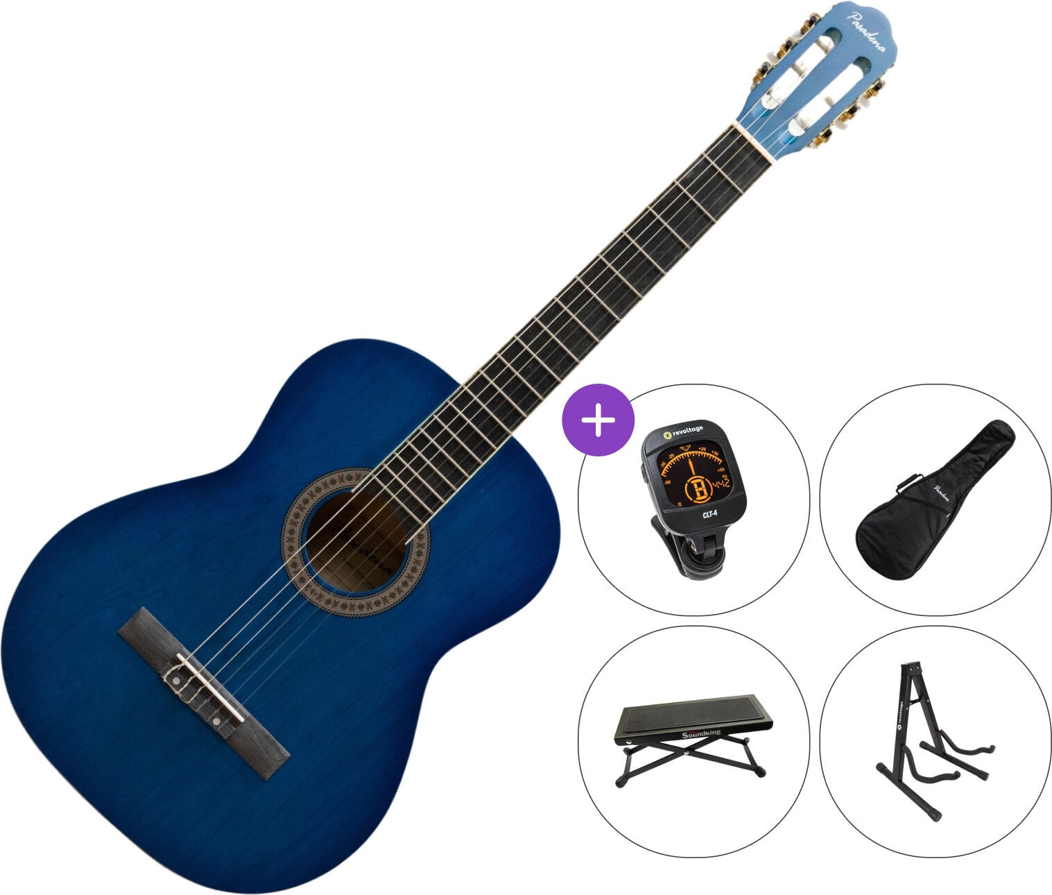 Klasická gitara Pasadena SC041 SET 4/4 Blue Klasická gitara