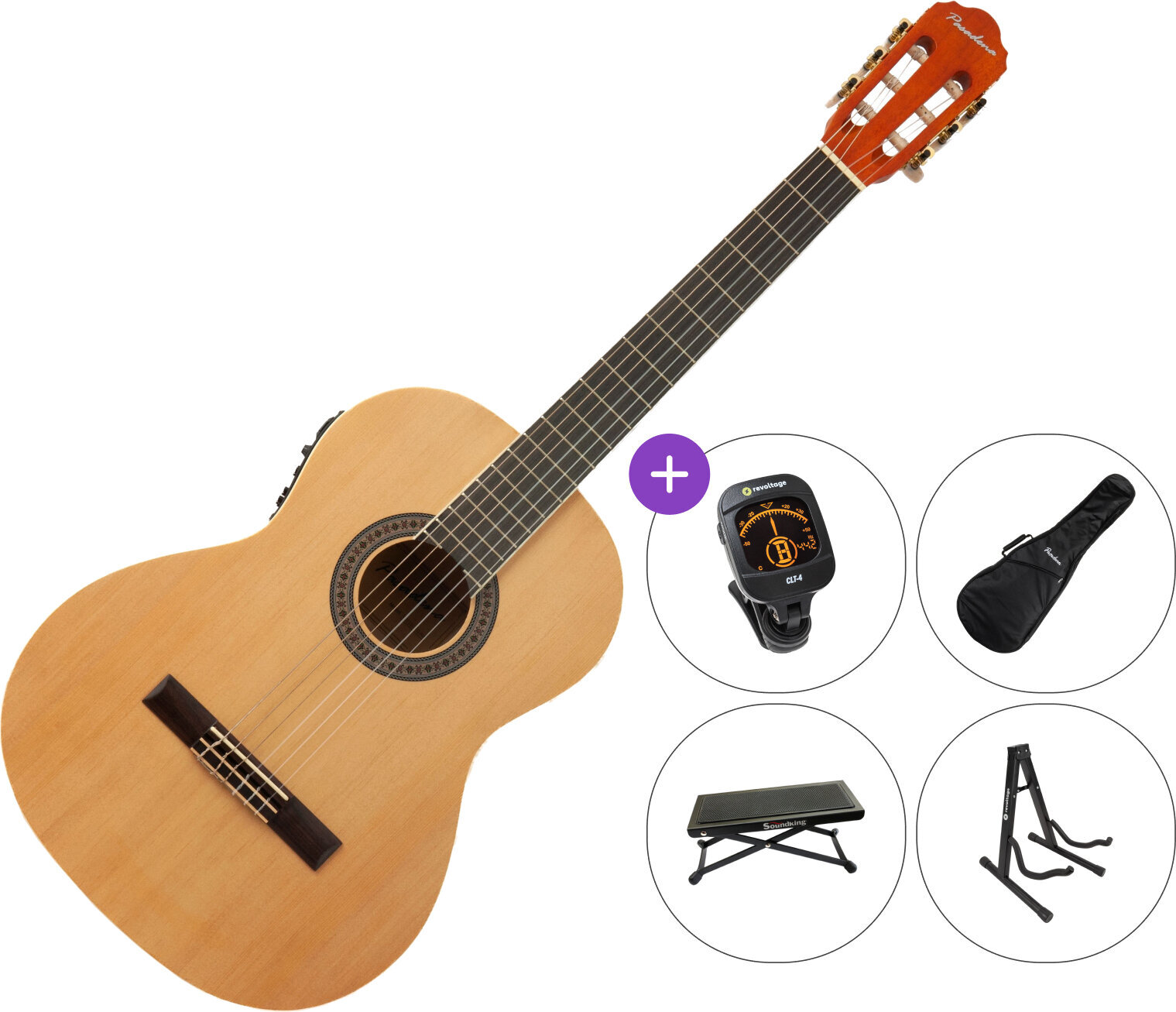 Konzertgitarre mit Tonabnehmer Pasadena SC01SL SET 4/4 Konzertgitarre mit Tonabnehmer