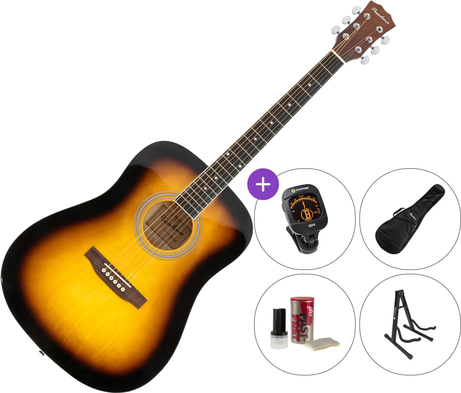 Akustická gitara Pasadena SG028 SET Vintage Sunburst Akustická gitara
