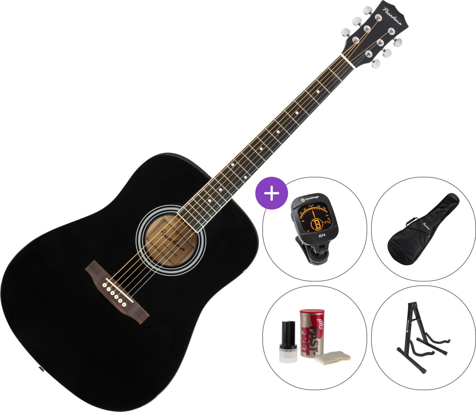 Akustikgitarre Pasadena SG028 SET Black Akustikgitarre