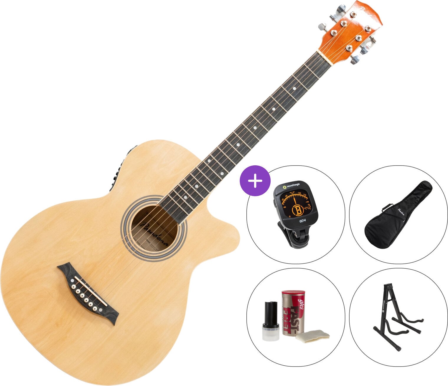 Elektroakustická gitara Jumbo Pasadena SG026C 38 EQ SET Natural Elektroakustická gitara Jumbo