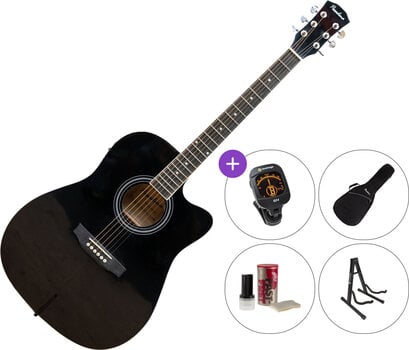 Dreadnought Elektro-Akustikgitarren Pasadena SG028CE SET Black Dreadnought Elektro-Akustikgitarren - 1