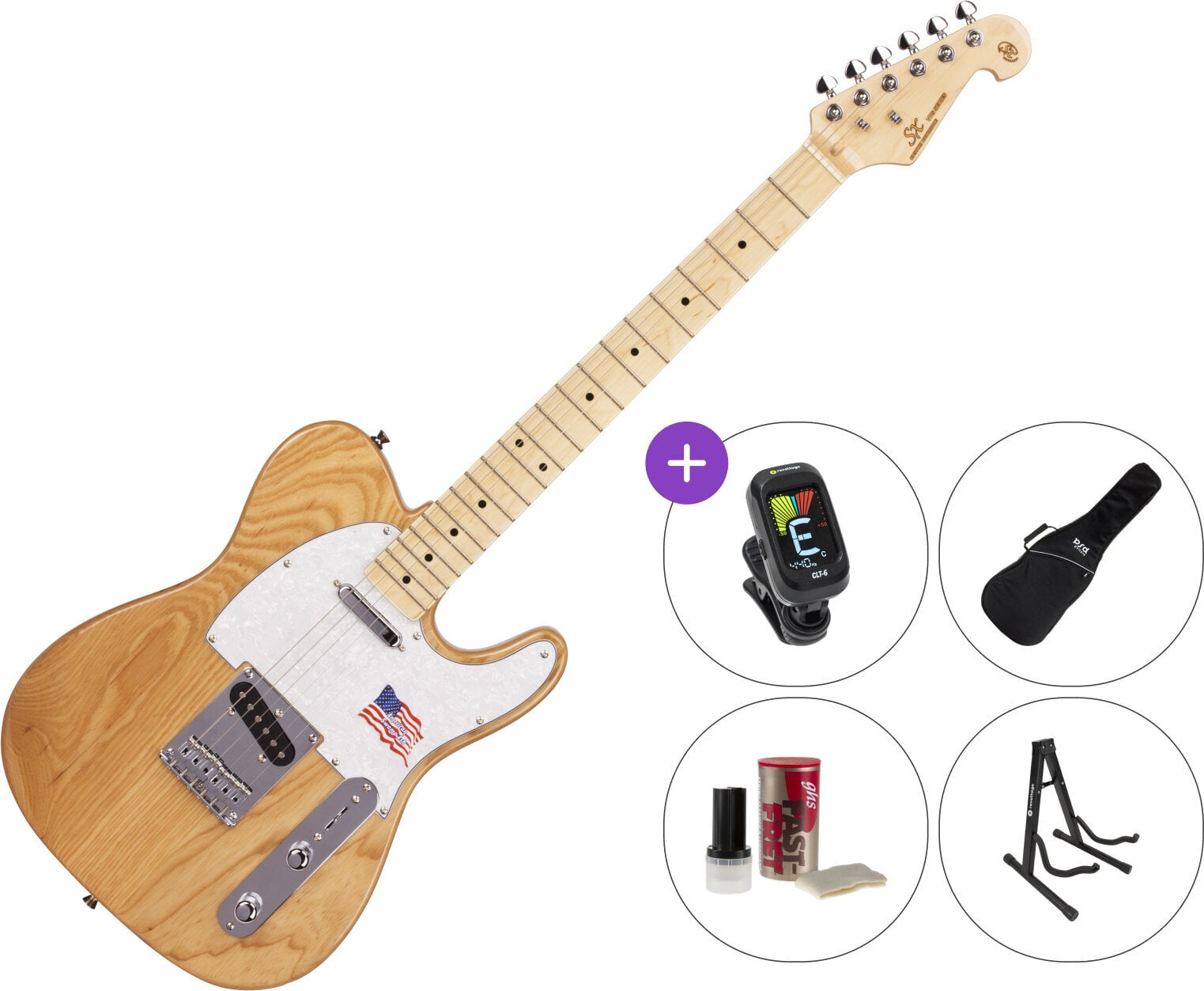 Elektrisk guitar SX Standard TL SET Natural Elektrisk guitar