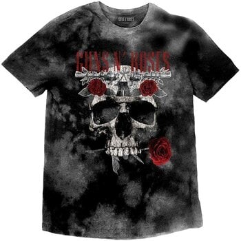 T-Shirt Guns N' Roses T-Shirt Flower Skull Unisex Dip-Dye on Grey S - 1