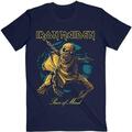 Iron Maiden Piece of Mind Gold Eddie Navy Blue S Camiseta de manga corta