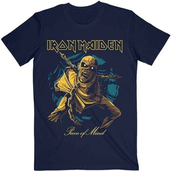 T-shirt Iron Maiden Piece of Mind Gold Eddie Navy Blue 2XL T-shirt - 1