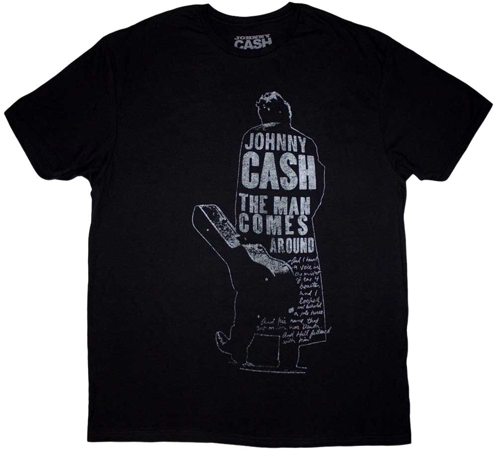 T-Shirt Johnny Cash T-Shirt Man Comes Around Unisex Black 2XL