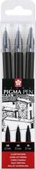 Technical Pen Sakura Pigma Technical Pen Black 0,3 mm-0,7 mm 3 pcs