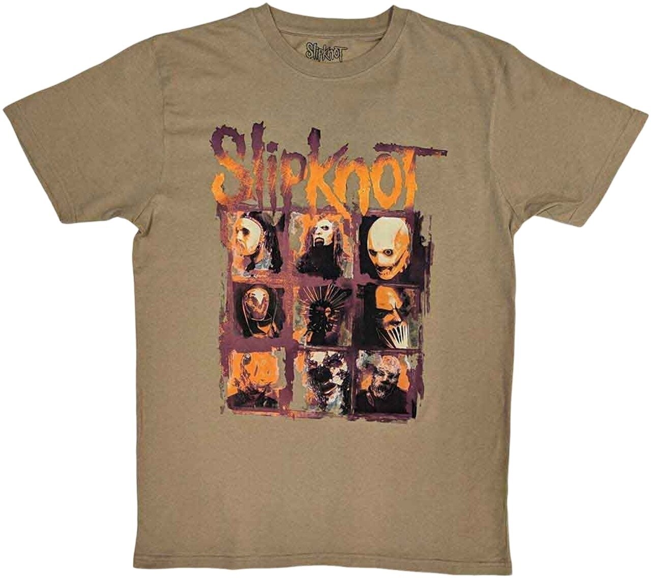 T-shirt Slipknot T-shirt The End, So Far Grid Photos Unisex Tan Brown XL