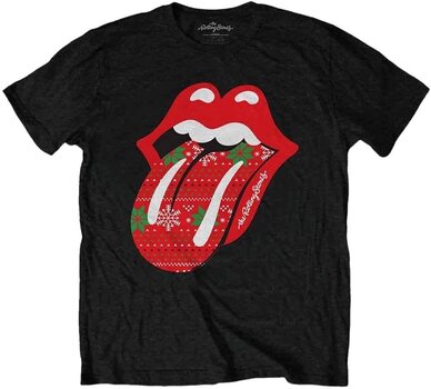 T-shirt The Rolling Stones Christmas Tongue Black XL T-shirt - 1