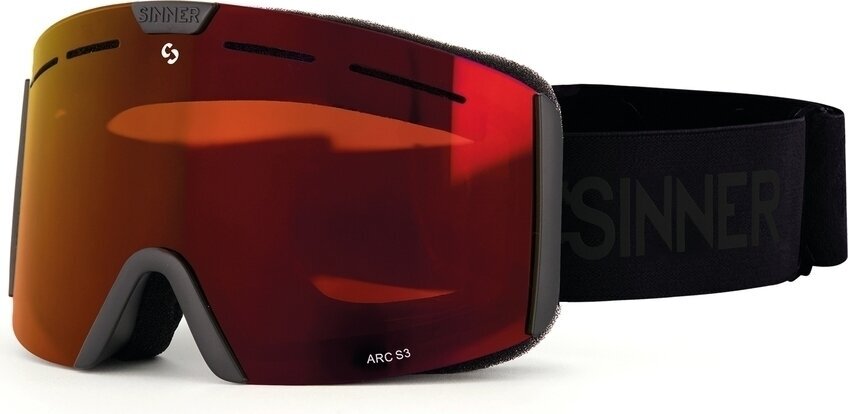 Okulary narciarskie Sinner Arc Matte Black/Red Mirror Okulary narciarskie