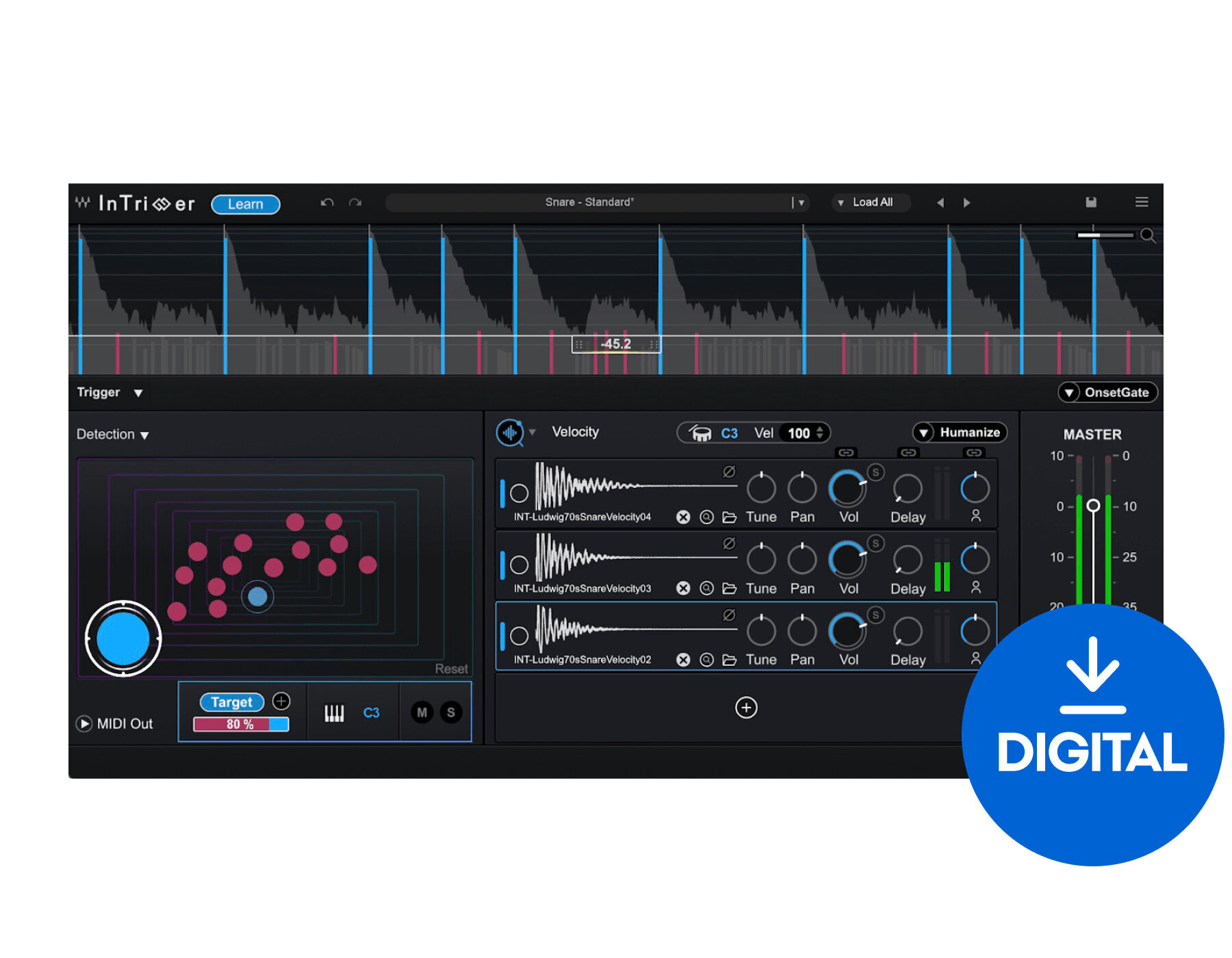 FX-prosessori-ohjelmistolisäosa Waves InTrigger Drum Replacer (Digitaalinen tuote)