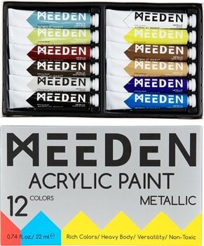 Acrylic Paint Meeden 34.1282 Set of Acrylic Paints Metallic Shades 12 x 22 ml - 1