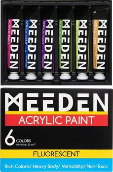 Akrilna boja Meeden 34.1284 Set akrilnih boja Fluorescent Shades 6 x 22 ml - 1
