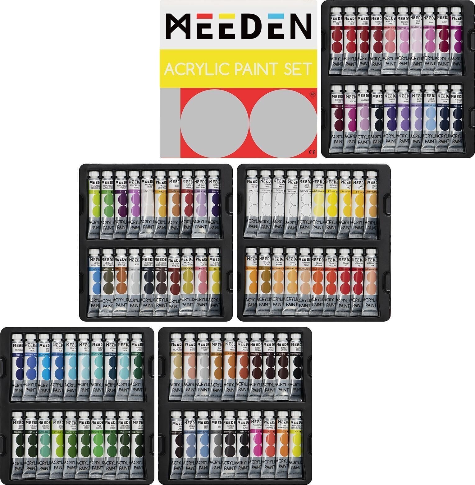 Acrylic Paint Meeden 34.1291 Set of Acrylic Paints 100 x 12 ml