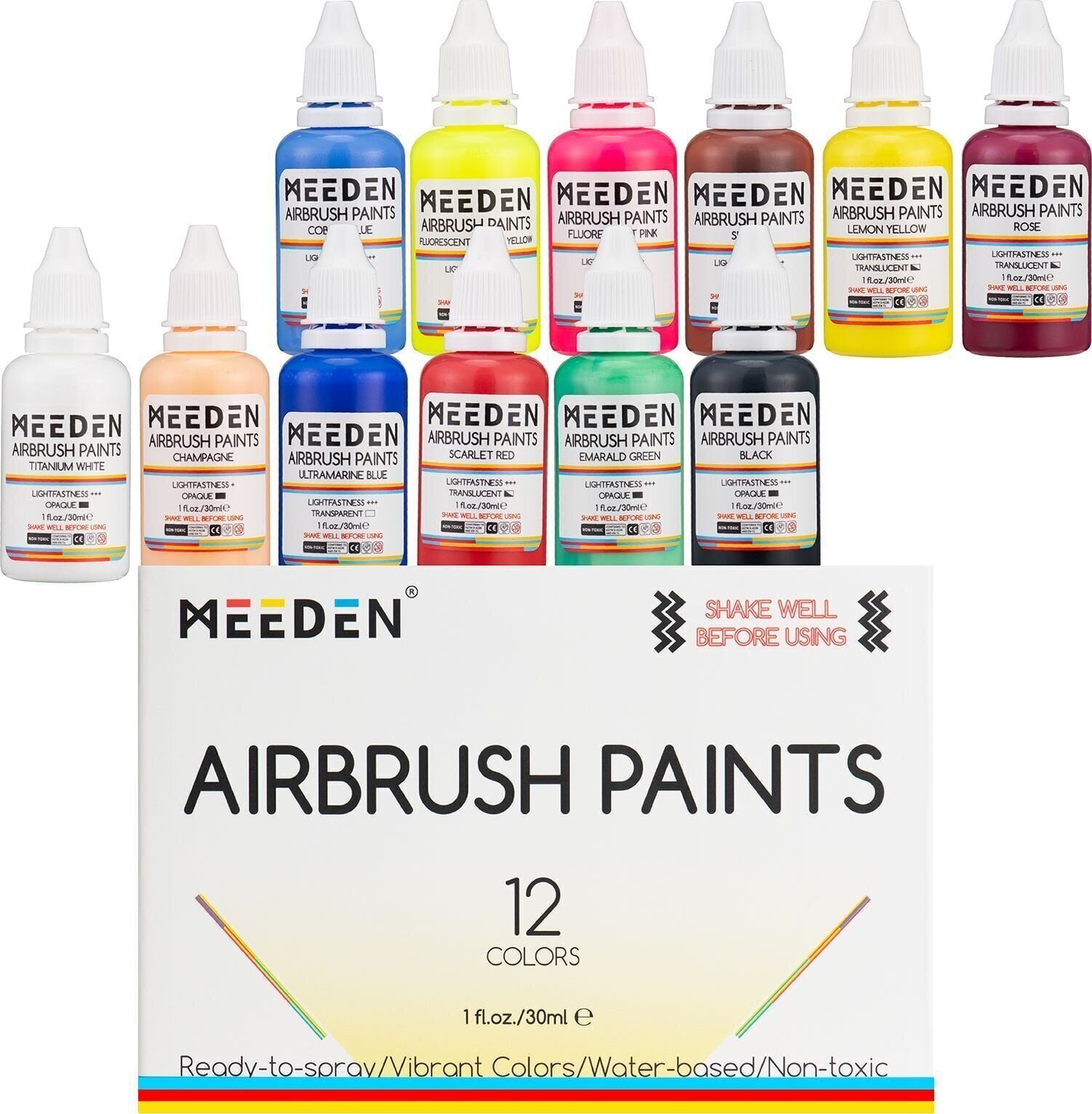 Airbrush Meeden 34.1932 Sada farieb na airbrush 12 x 30 ml