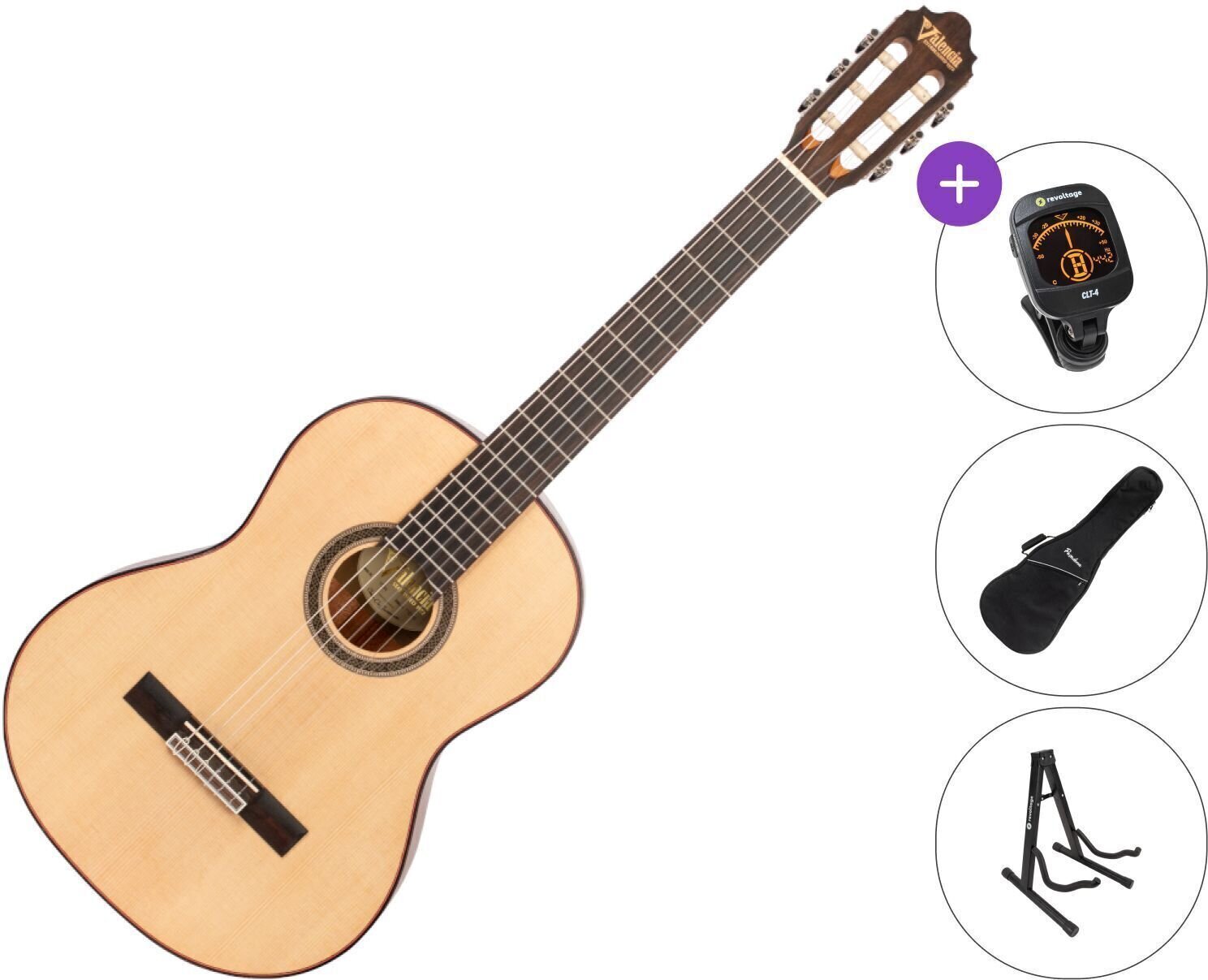 Klasična gitara Valencia VC704 SET 4/4 Natural Klasična gitara