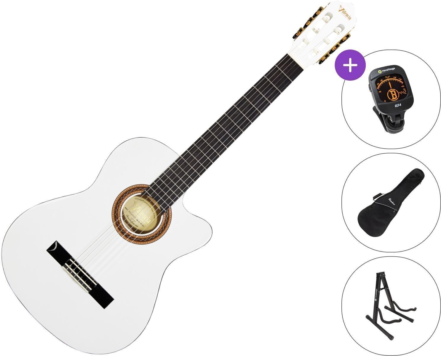 Classical guitar Valencia VC104TC SET 4/4 White Classical guitar