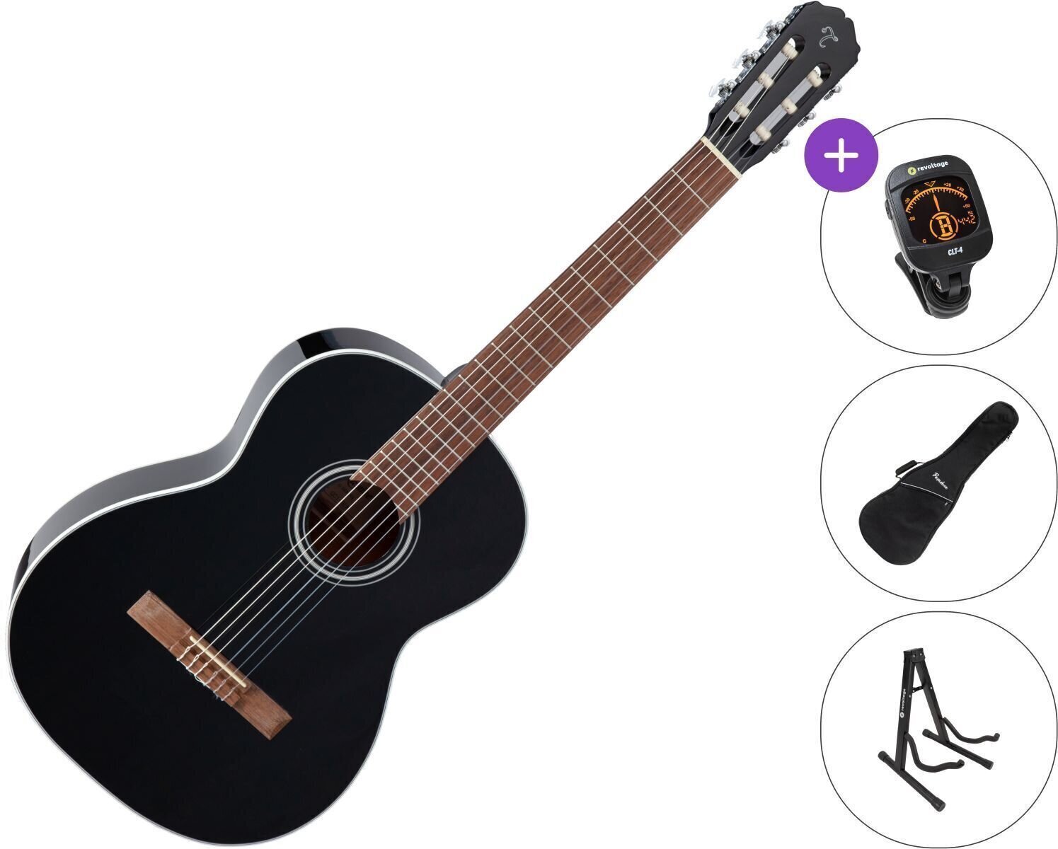Konzertgitarre Takamine GC2 SET 4/4 Black Konzertgitarre