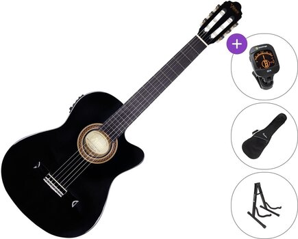 Класическа китара с предусилвател Valencia VC104TCE SET 4/4 Black Класическа китара с предусилвател - 1
