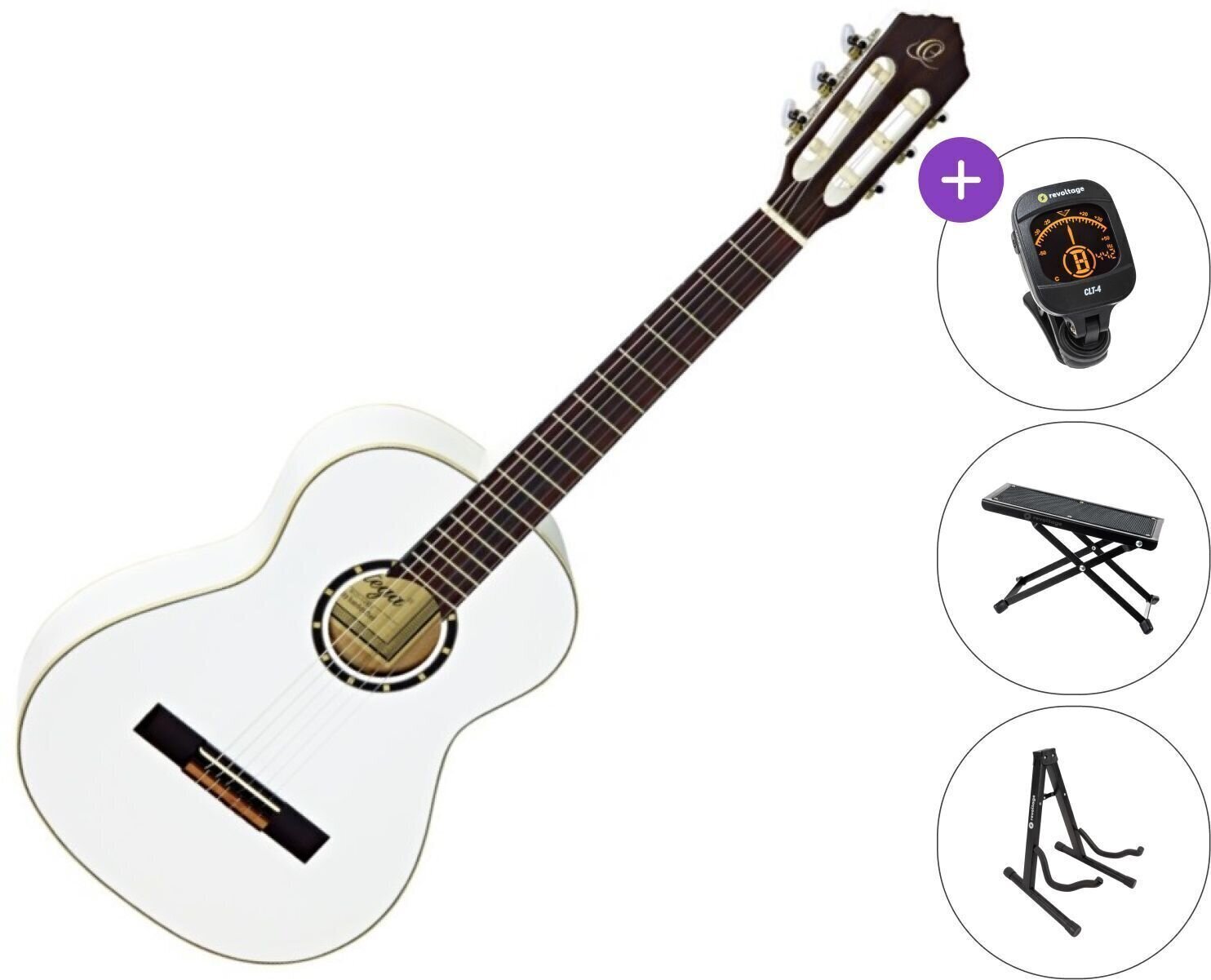 3/4 dječja klasična gitara Ortega R121 SET White 3/4 dječja klasična gitara
