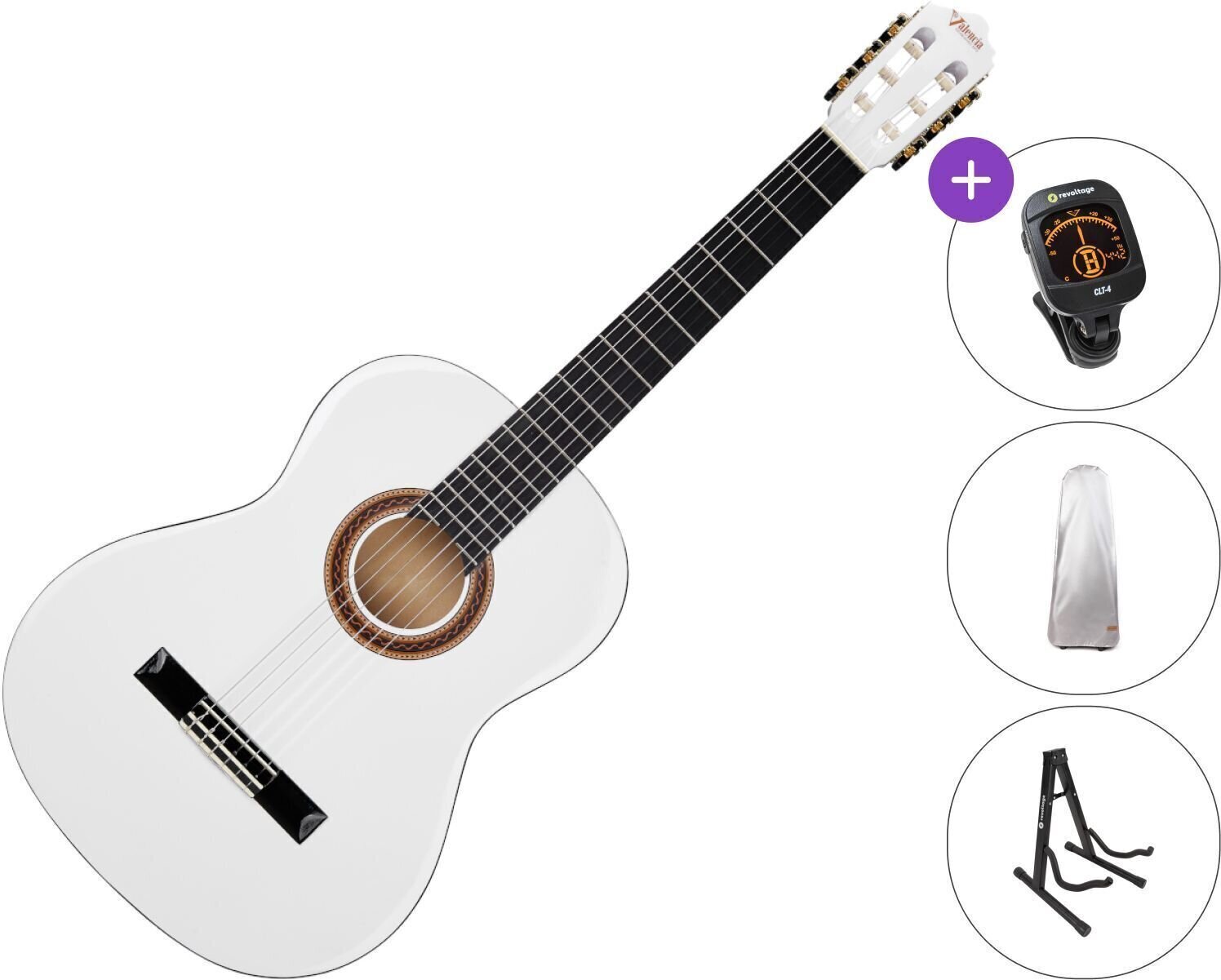 Gitara klasyczna 3/4 dla dzieci Valencia VC103 SET White Gitara klasyczna 3/4 dla dzieci
