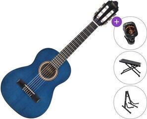 Classical guitar Valencia VC201 SET Transparent Blue Classical guitar