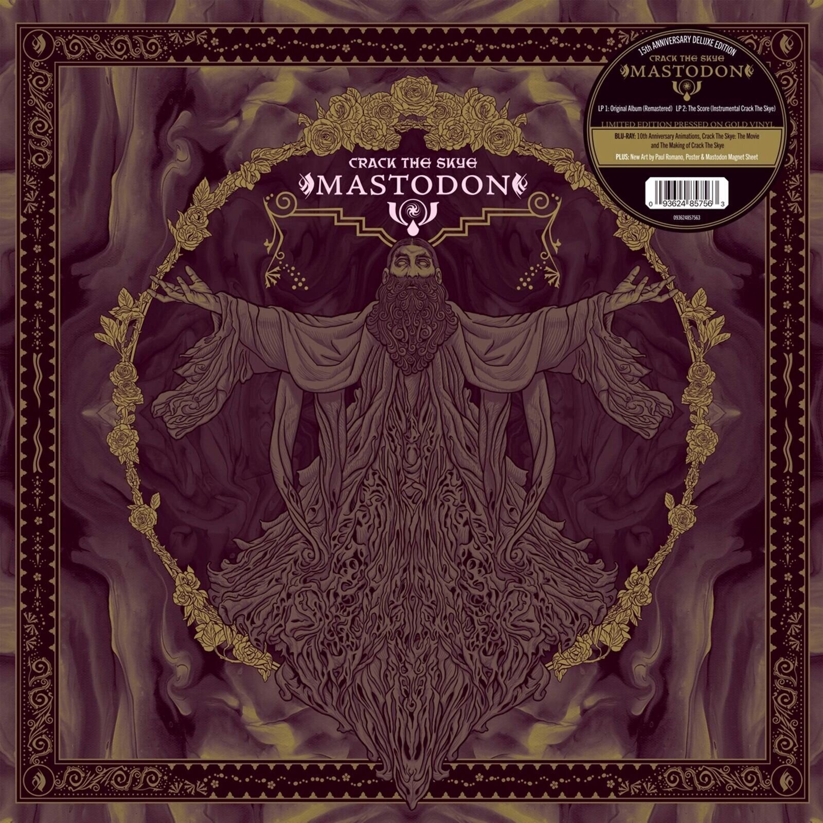Disco de vinilo Mastodon - Crack The Skye (Anniversary Edition) (Deluxe Edition) (Gold Coloured) (2 LP + Blu-ray)
