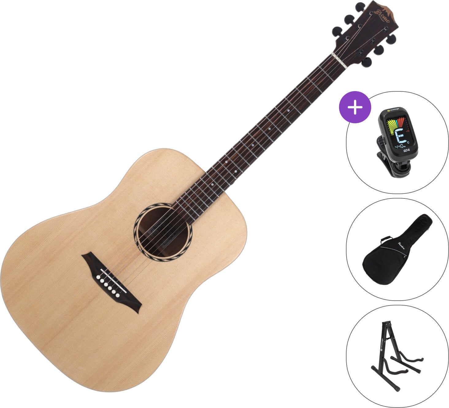 Akustikgitarre Bromo BAT1N SET Natural Akustikgitarre