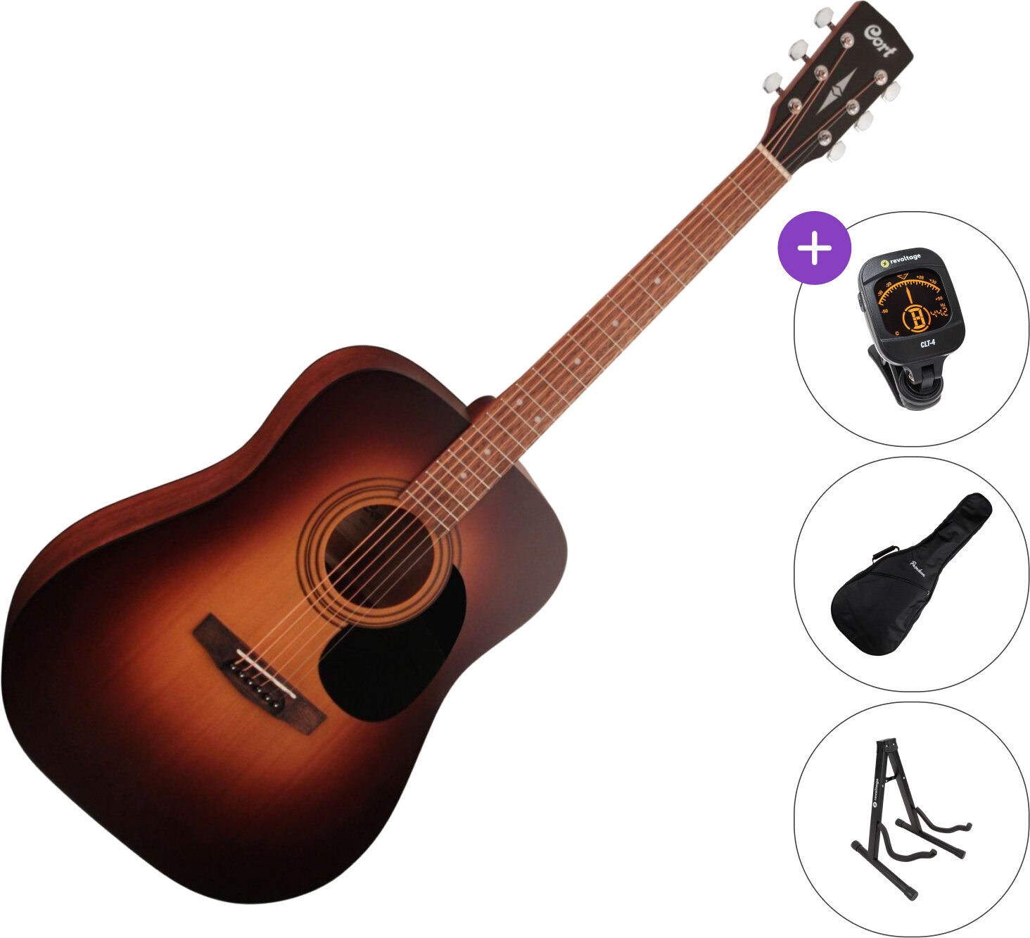 Akustická gitara Cort AD810 SET Satin Sunburst Akustická gitara