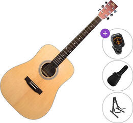 Dreadnought Guitar SX SD204 SET Transparent Red Dreadnought Guitar