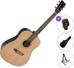 Dreadnought Guitar SX SD204 SET Transparent Black Dreadnought Guitar