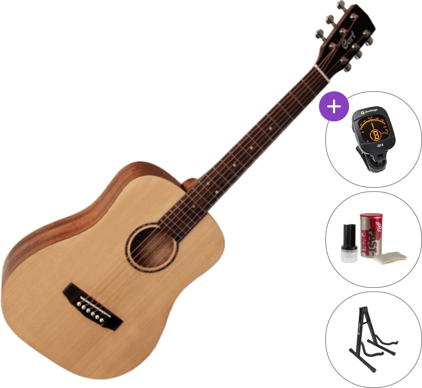Guitare acoustique Cort AD mini OP SET Natural Guitare acoustique