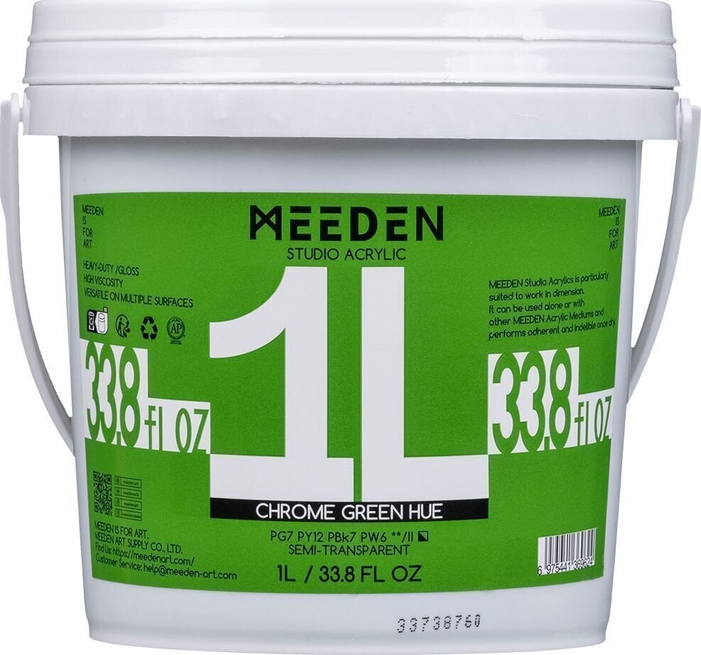 Acrylic Paint Meeden 34.1219 Acrylic Paint 19 Chrome Green Hue 1000 ml 1 pc