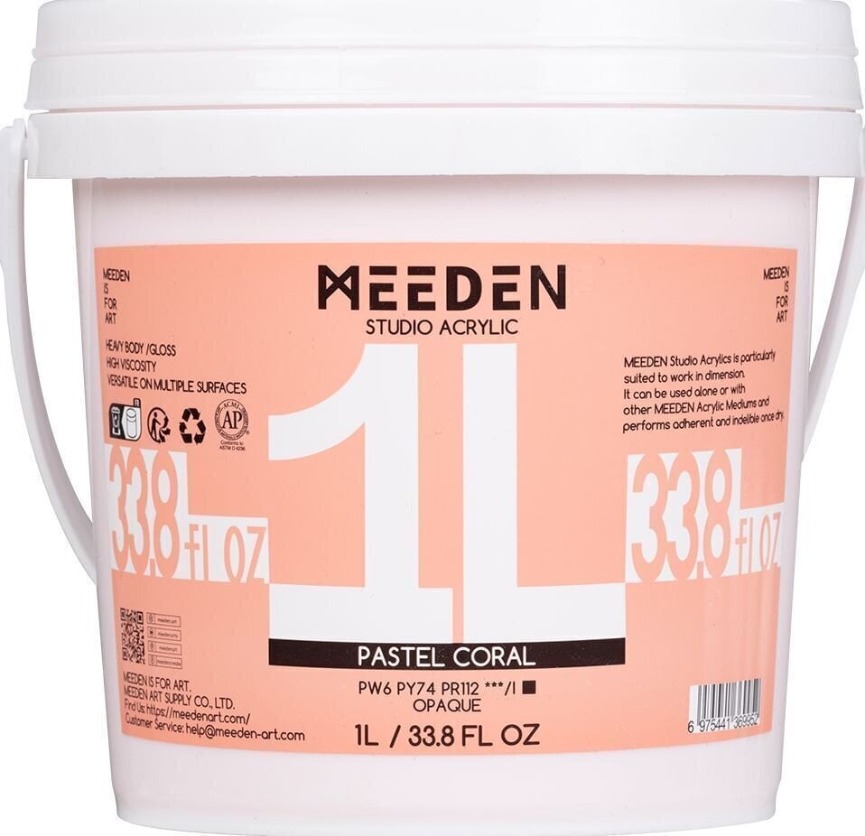 Farba akrylowa Meeden 34.1229 Farba akrylowa 29 Pastel Coral 1000 ml 1 szt.