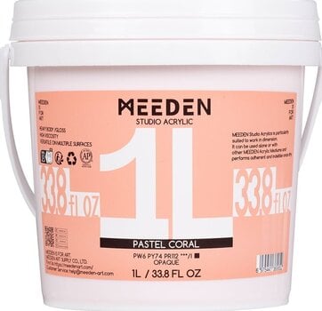 Farba akrylowa Meeden 34.1229 Farba akrylowa 29 Pastel Coral 1000 ml 1 szt. - 1
