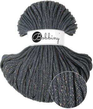 Šňůra  Bobbiny Premium Macrame Cord 5 mm 100 m Shiny Charcoal Šňůra  - 1