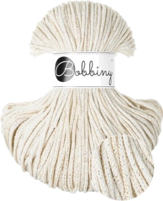 Konac Bobbiny Junior Macrame Cord 3 mm 100 m Shiny Natural Konac